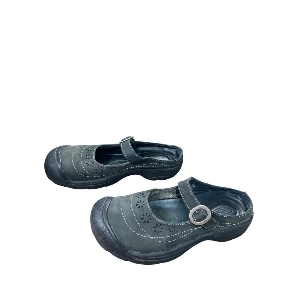Keen Womens brown black leather Mary Jane sandals shoes size 7 SKU 8900 - Picture 3 of 16